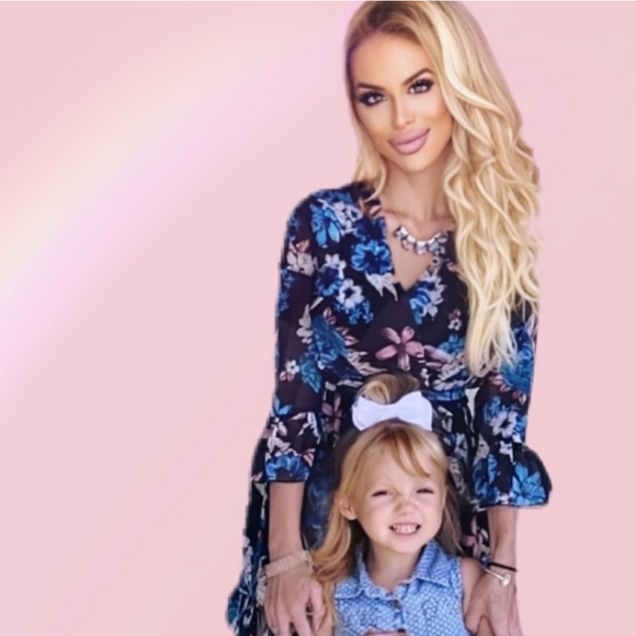 NEW Custom Pink Chiffon Floral Dress - Picture 3 of 4